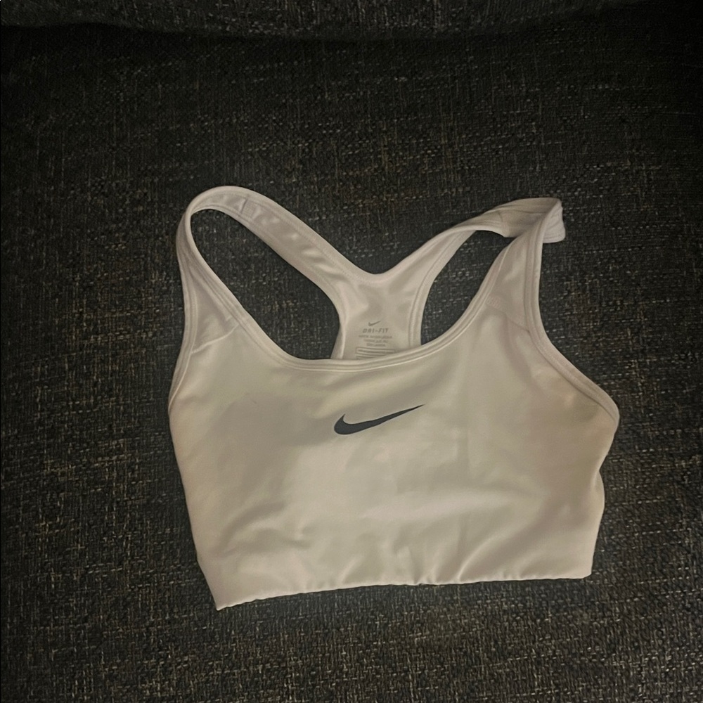 Nike Women's White and Black Sports Bra